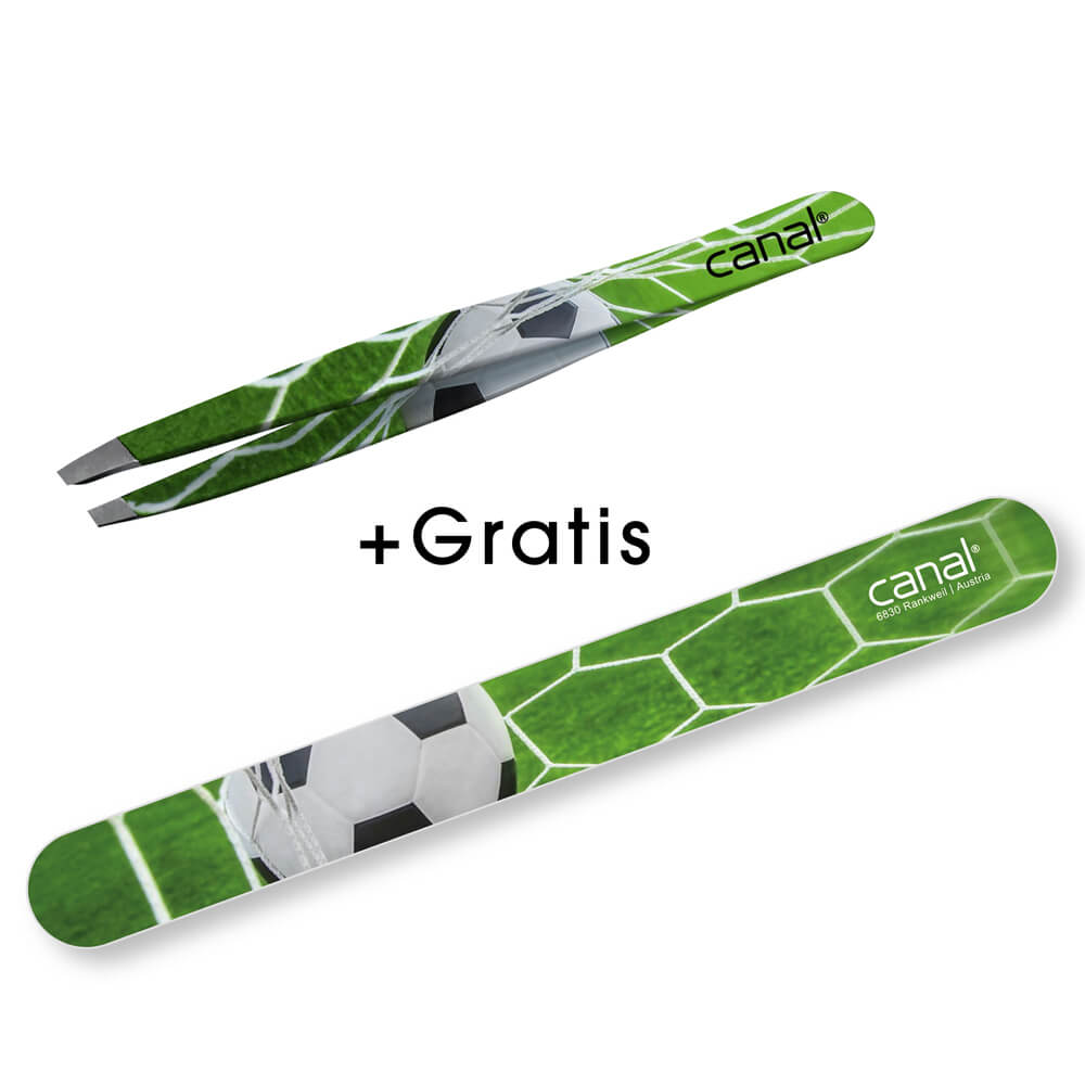 Canal Pinzette plus GRATIS Feile im Fußballdesign