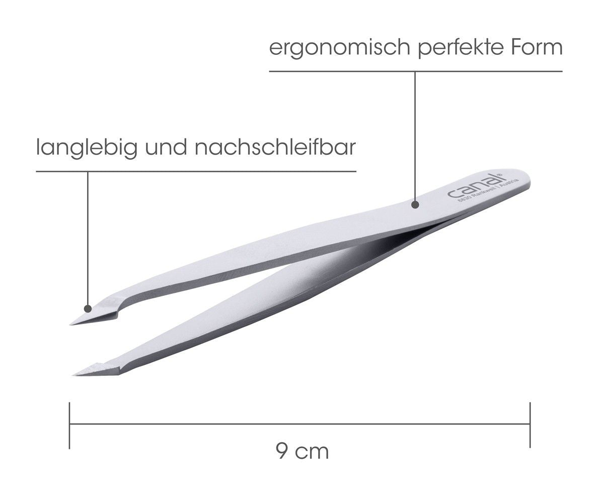 Haarpinzette schräg spitz, rostfrei