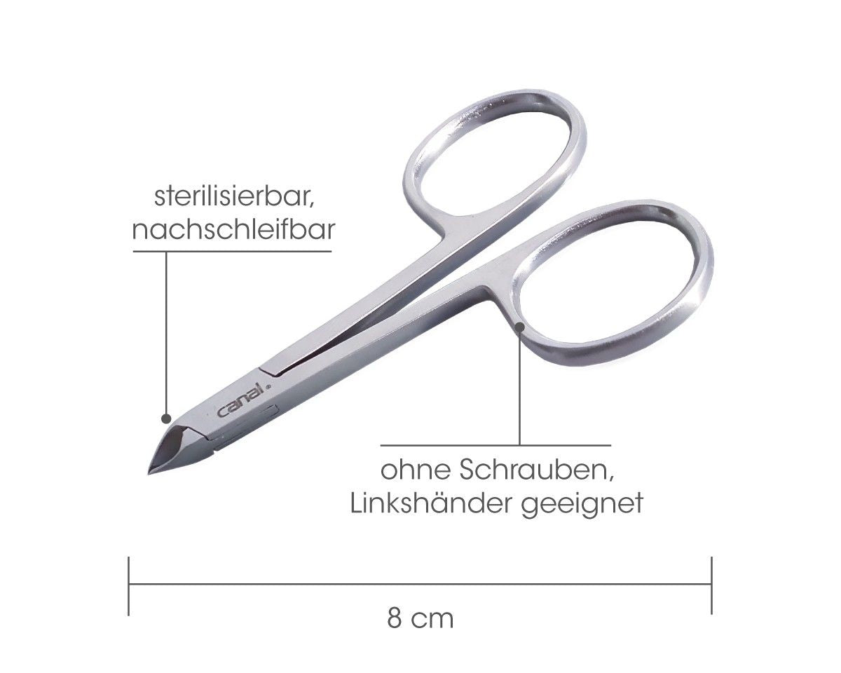 Hautzange Scherenform, 5 mm Schneide, rostfrei