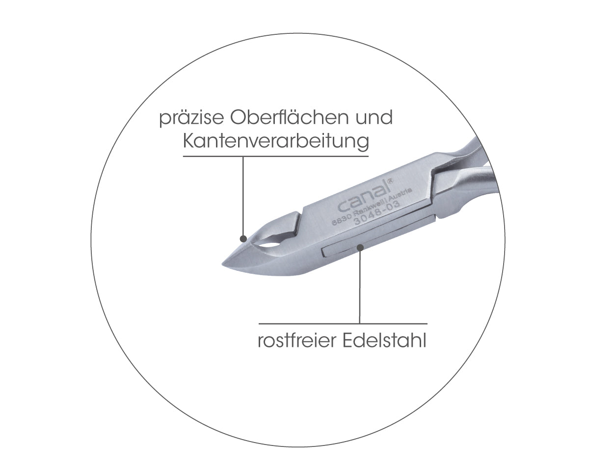 Hautzange 5 mm Schneide, rostfrei