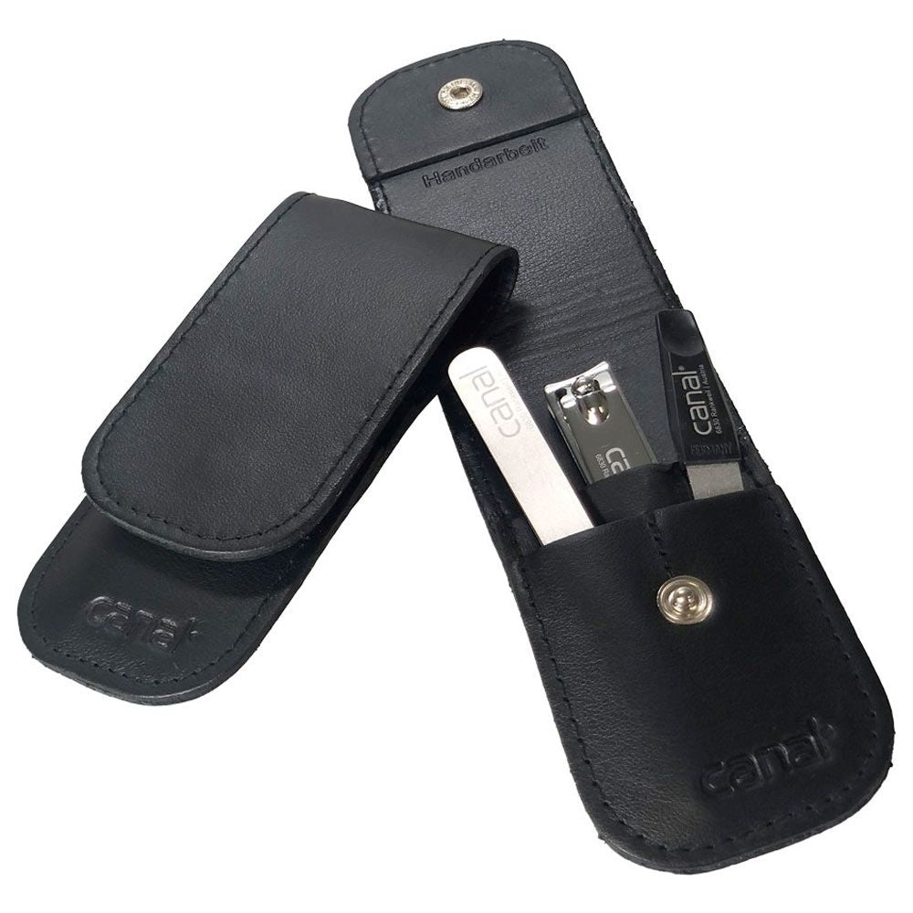 Reise-Etui aus Leder, 3-teilig