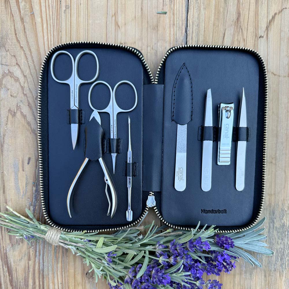 Maniküre-Set aus Leder, 8-teilig