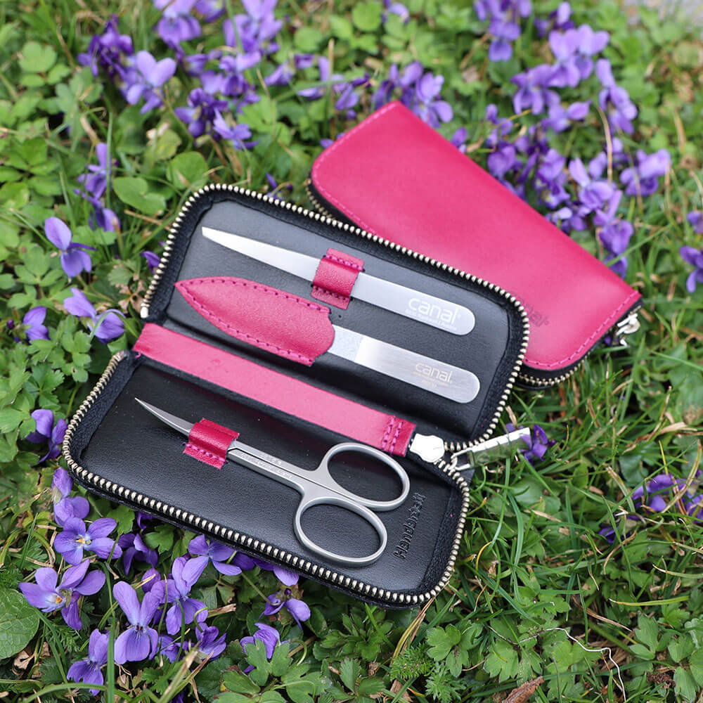 Maniküre-Set aus Leder, 3-teilig