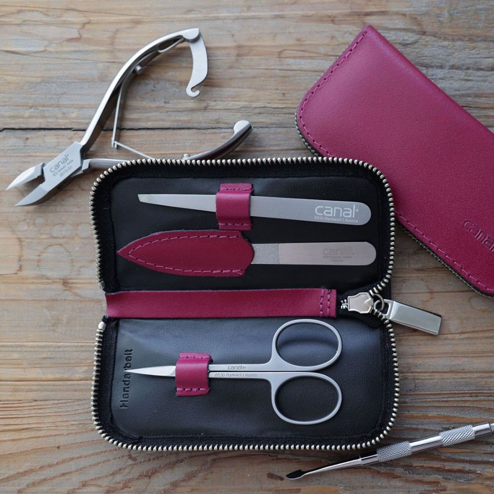Maniküre-Set aus Leder, 3-teilig