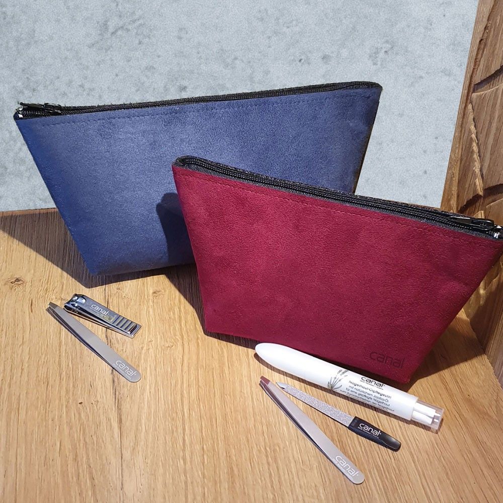 Kulturtasche aus Alcantara, 3-teilig