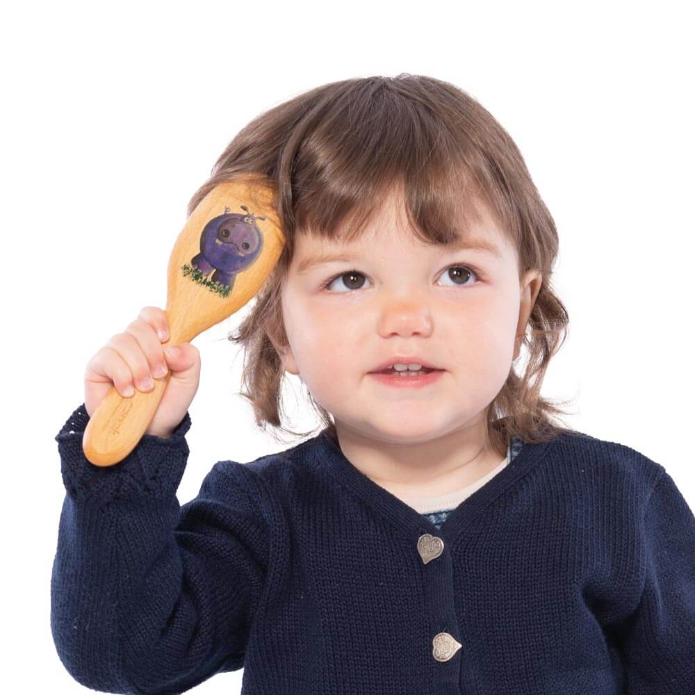 canal Kinderhaarbuerste mit Nilpferd-Motiv - Anwendung