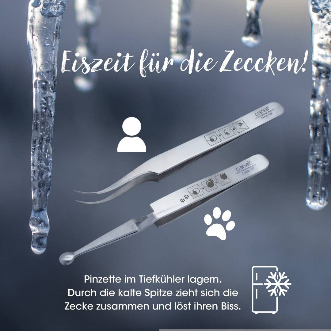 Zeckenpinzette für Tiere, rostfrei