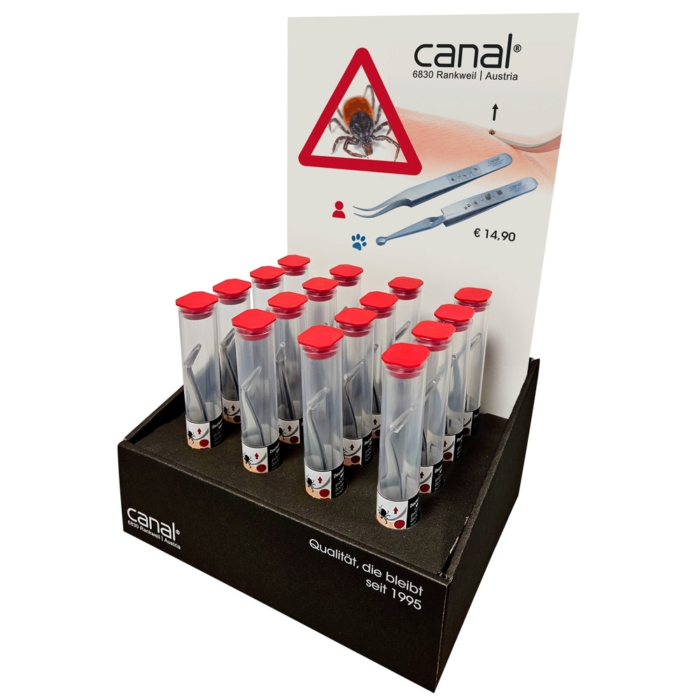 Espositore per pinzette da zecca "Humans", 16 pezz Espositore per pinzette da zecca "Humans", 16 pezz