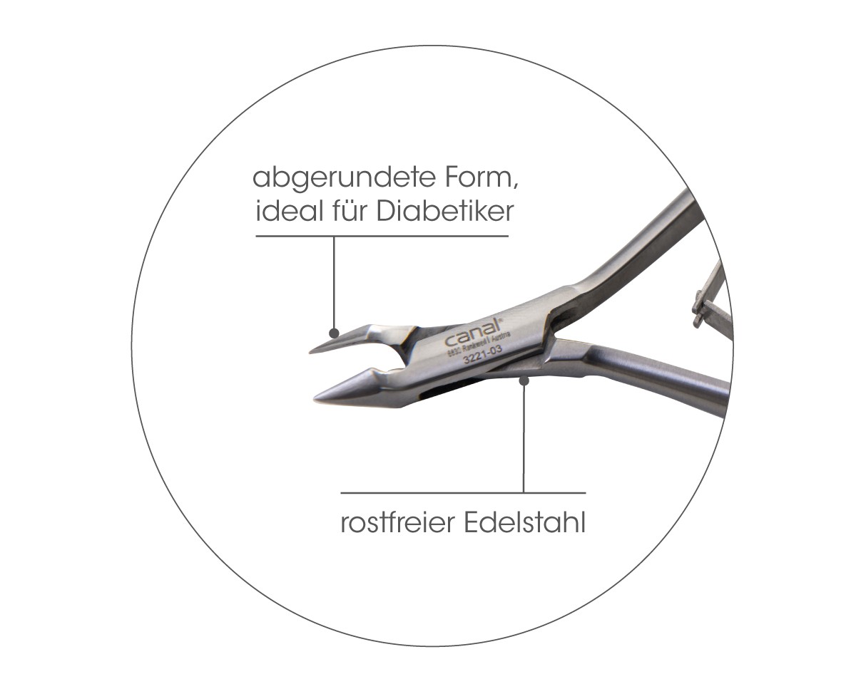 Tronchese pelle per diabetici INOX, 11 cm, lunghez