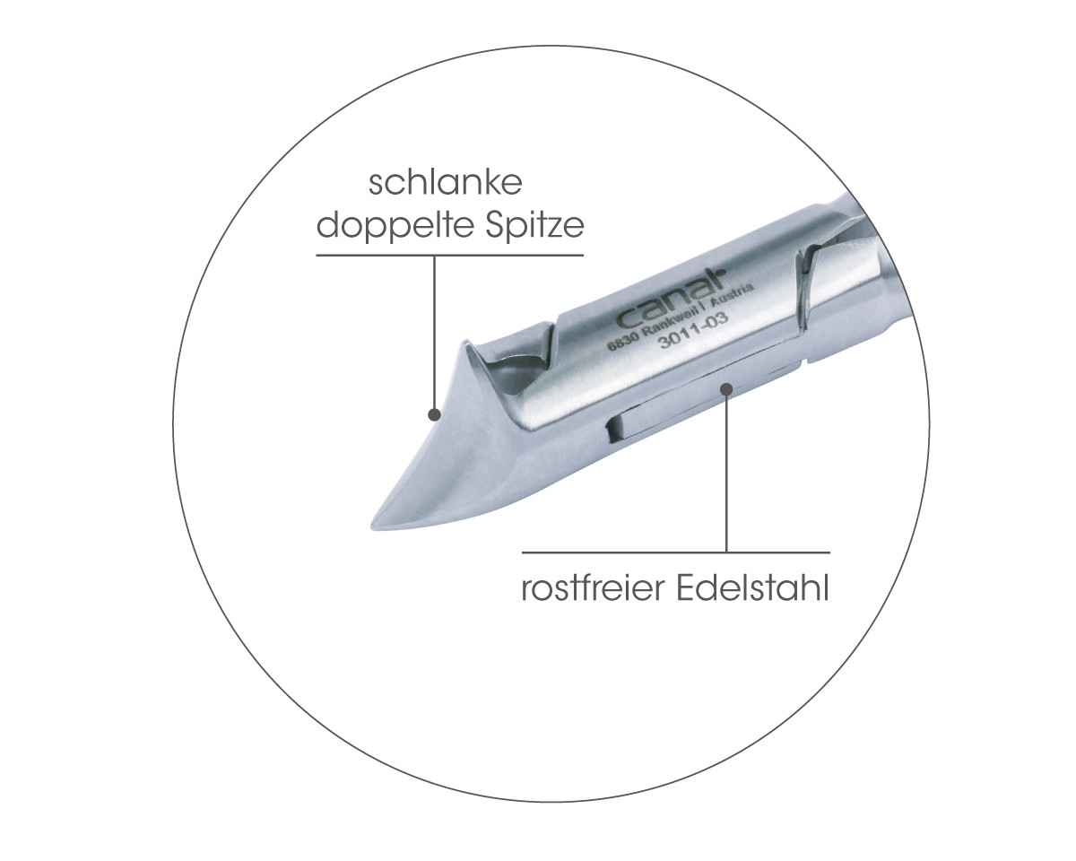 Kopfschneider mit zwei Spitzen rostfrei, 14 cm Kopfschneider mit zwei Spitzen rostfrei, 14 cm