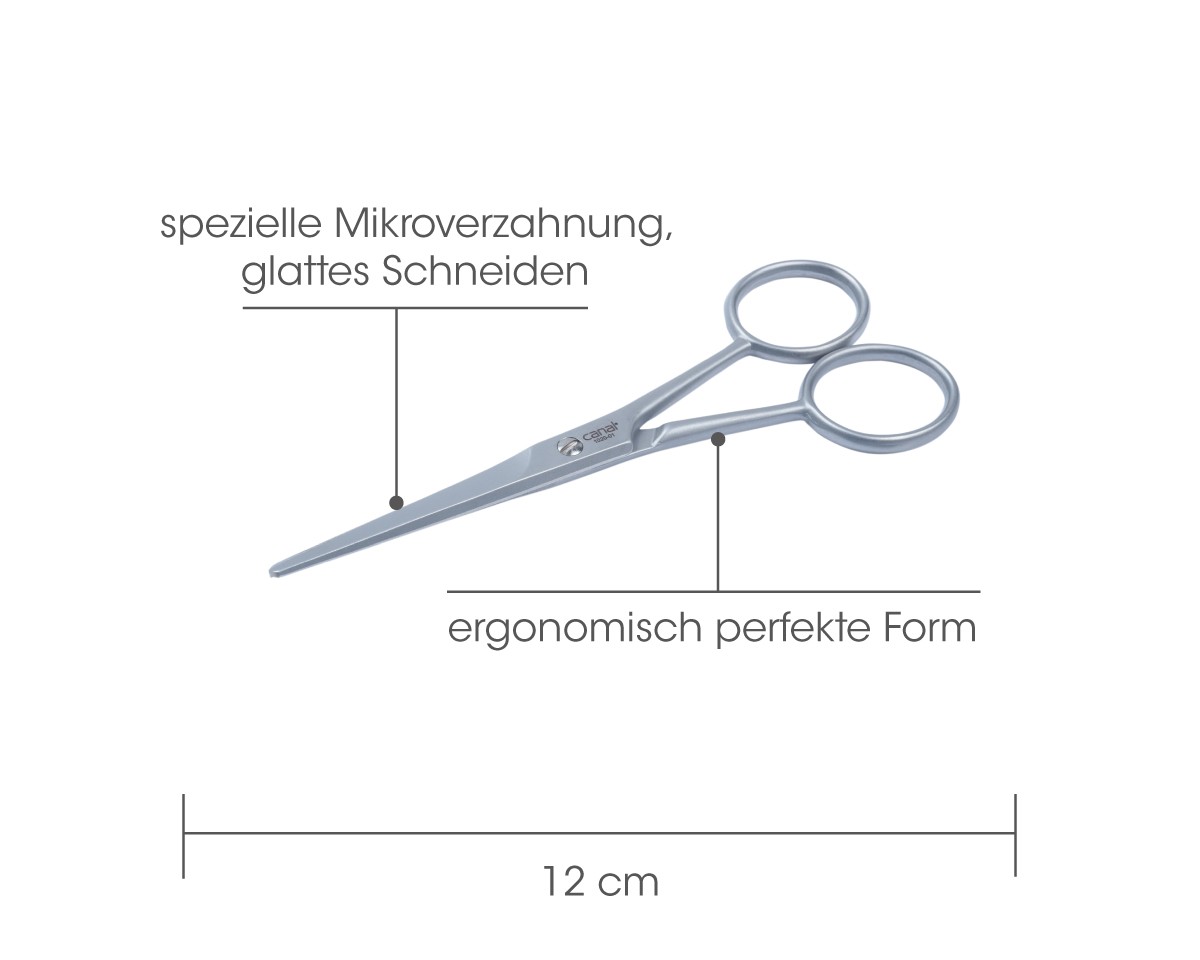 Bart- und Haarschere rostfrei, 12 cm