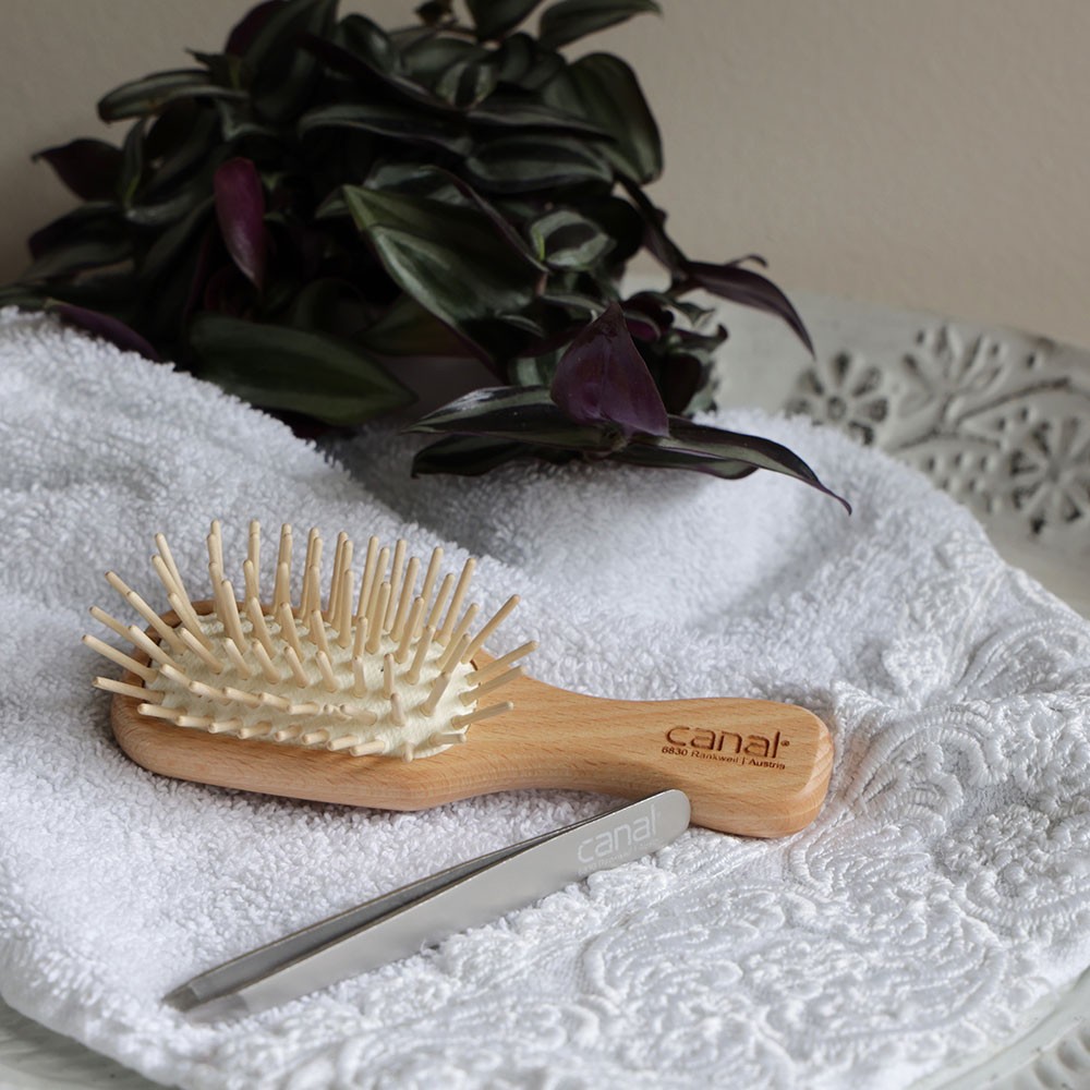 Brosse à cheveux à picots en bois, mini Brosse à cheveux à picots en bois, mini