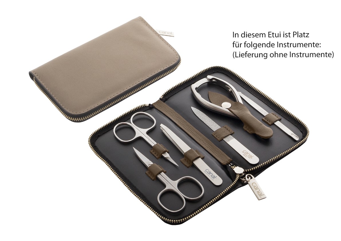 Reißverschluss-Etui aus Nappaleder, unbestückt