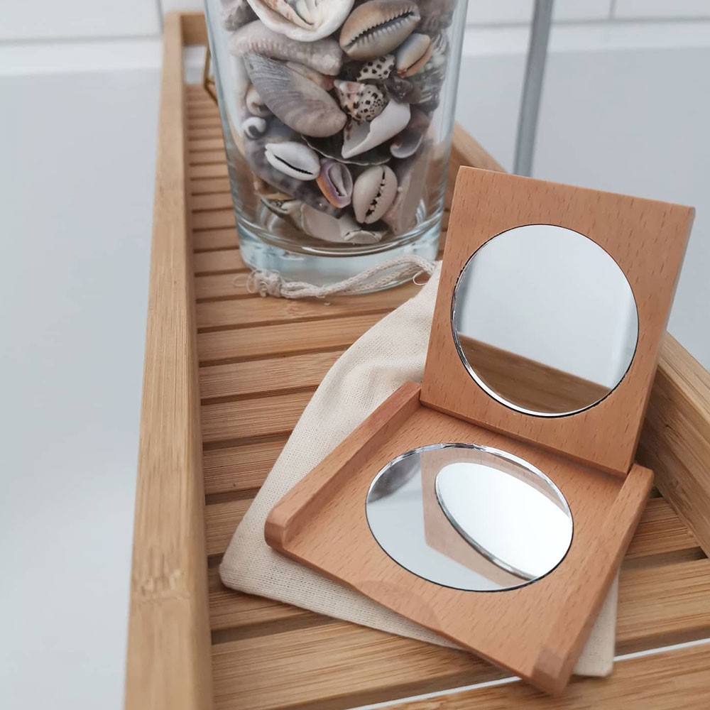 Miroir de poche en hêtre Miroir de poche en hêtre