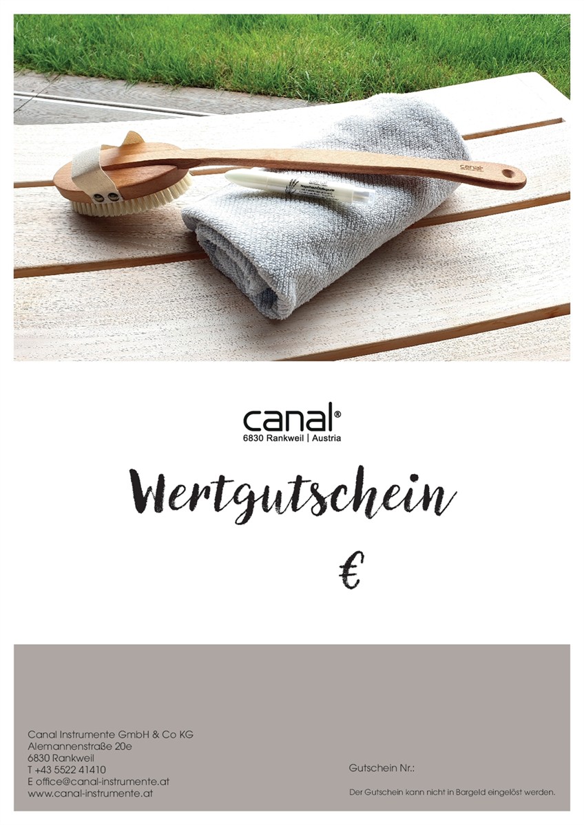 Canal Wertgutschein "Wellness" Canal Wertgutschein "Wellness"