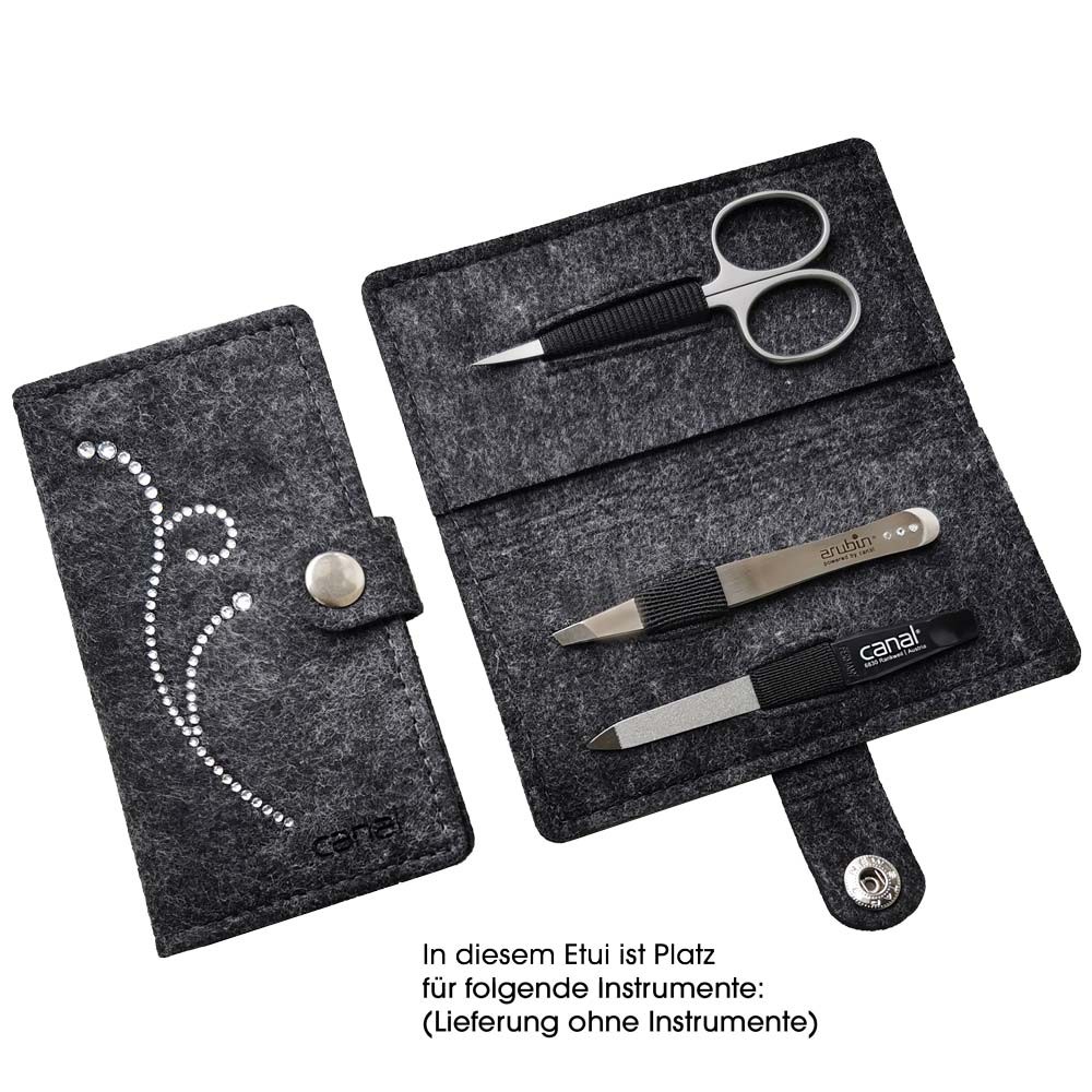 Maniküre-Etui aus Filz "Strass", unbestückt Maniküre-Etui aus Filz "Strass", unbestückt