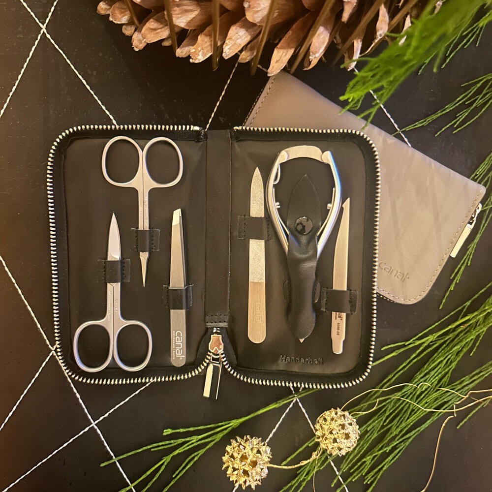 Etui en cuir à fermeture éclair, 6 pièces