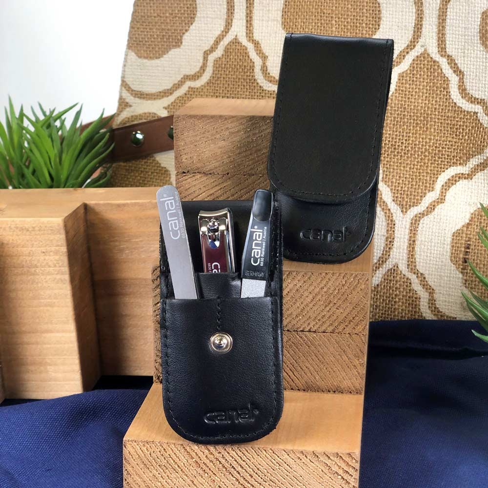 Custodia con pulsante, nero, 3 pezzi Custodia con pulsante, nero, 3 pezzi