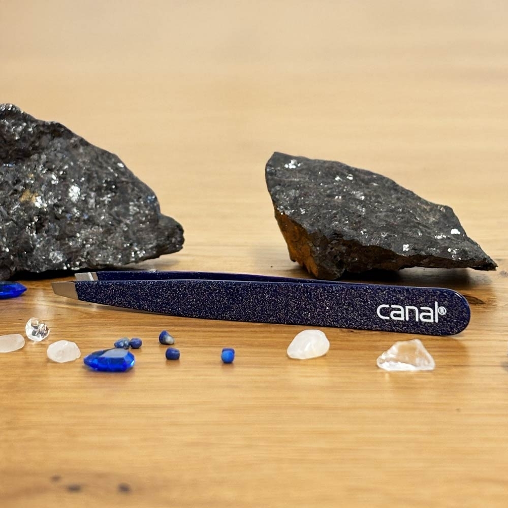 Haarpinzette schräg "Saphir", 9 cm