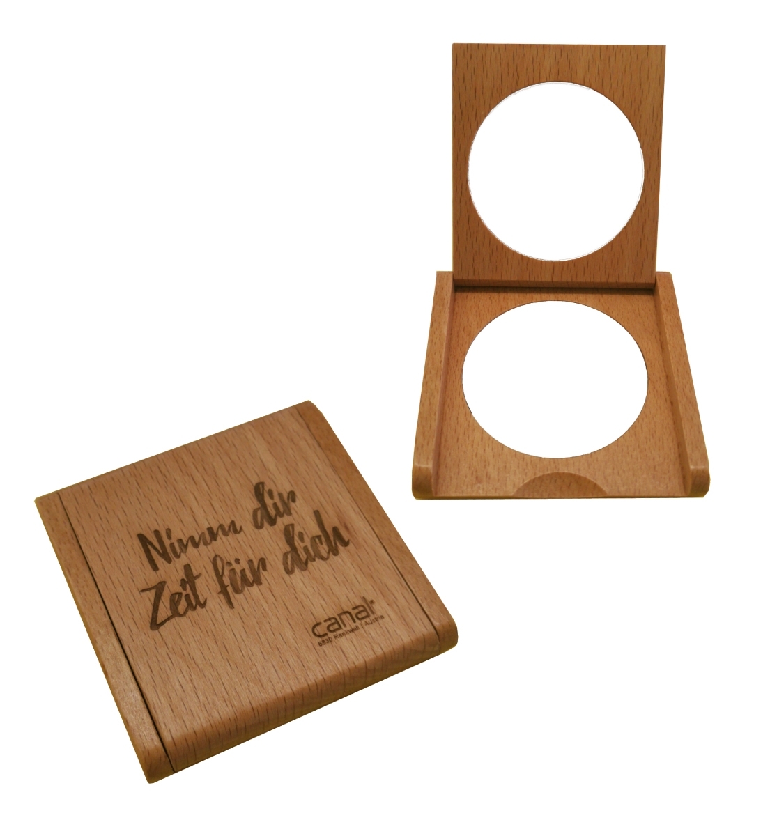 Miroir de poche en hêtre Miroir de poche en hêtre