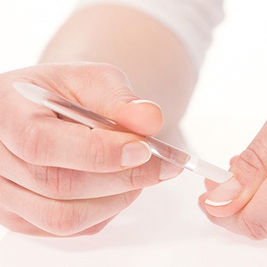Strumento in vetro per manicure e cuticola, 10 cm