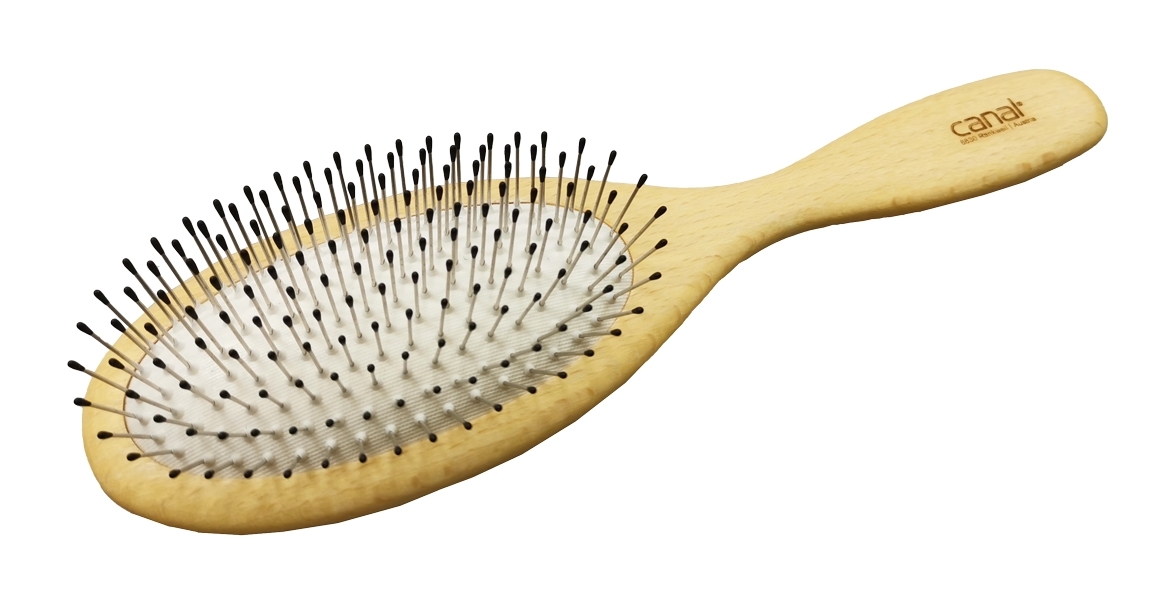 Haarbürste mit feinen Metallstiften Haarbürste mit feinen Metallstiften