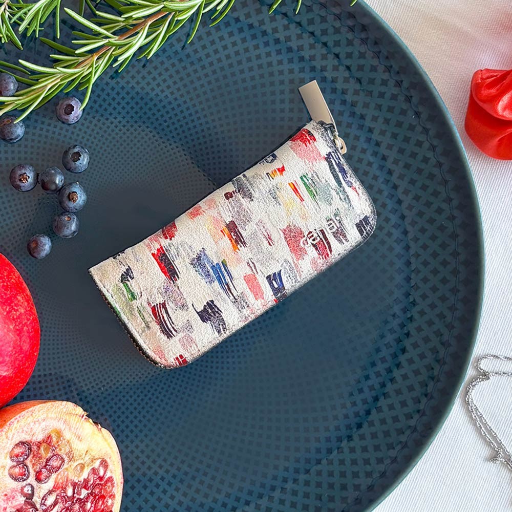 Reißverschluss-Etui aus Wildleder, 3-tlg. Reißverschluss-Etui aus Wildleder, 3-tlg.