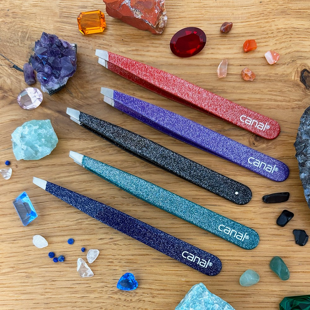 Haarpinzette schräg "Saphir", 9 cm