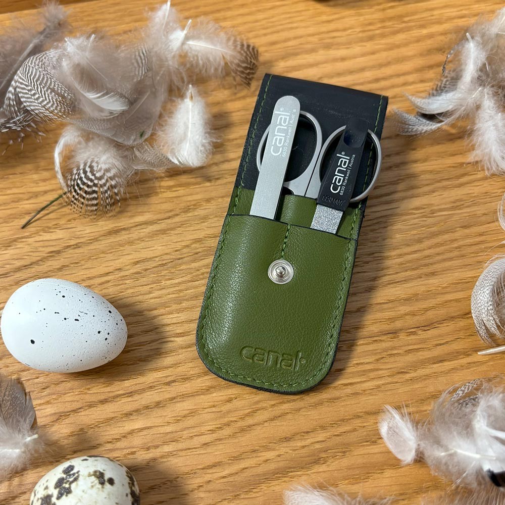 Reise-Etui aus Leder, 3-teilig