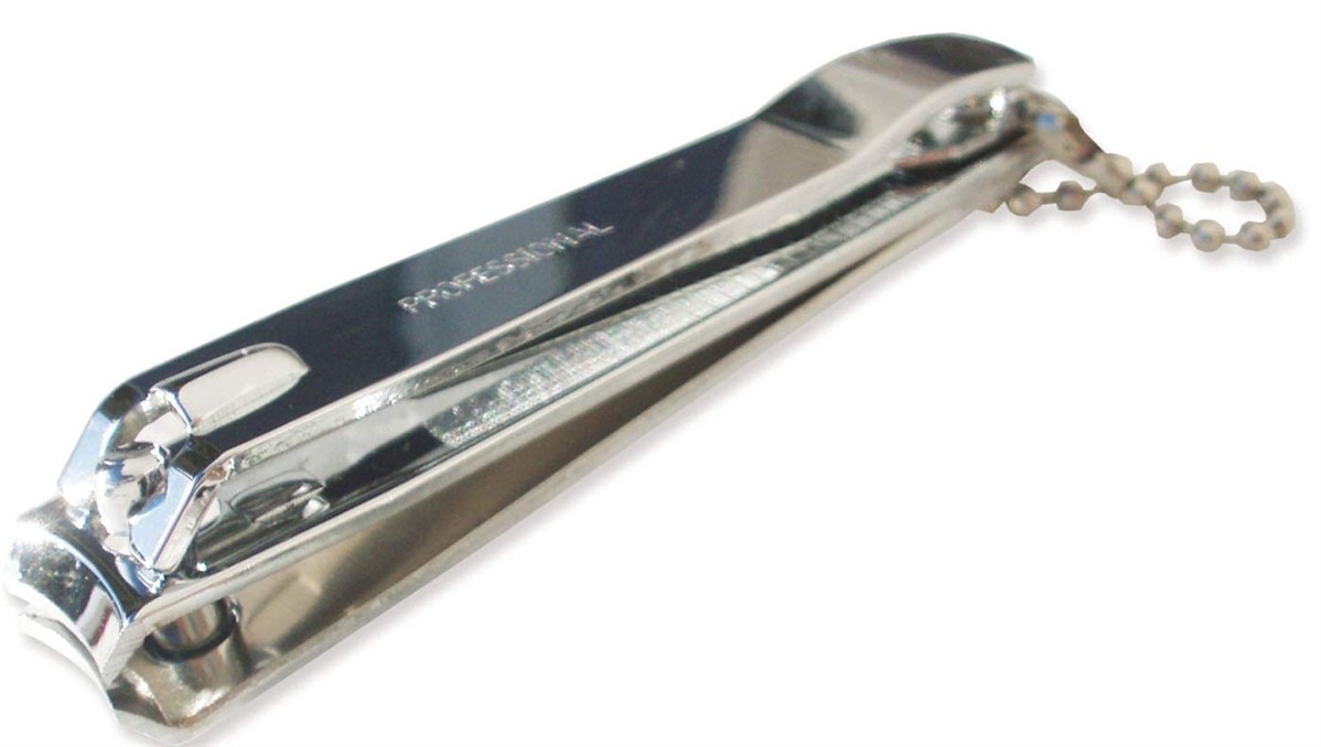 Fußnagelknipser mit Kette & Feile vernickelt Fußnagelknipser mit Kette & Feile vernickelt