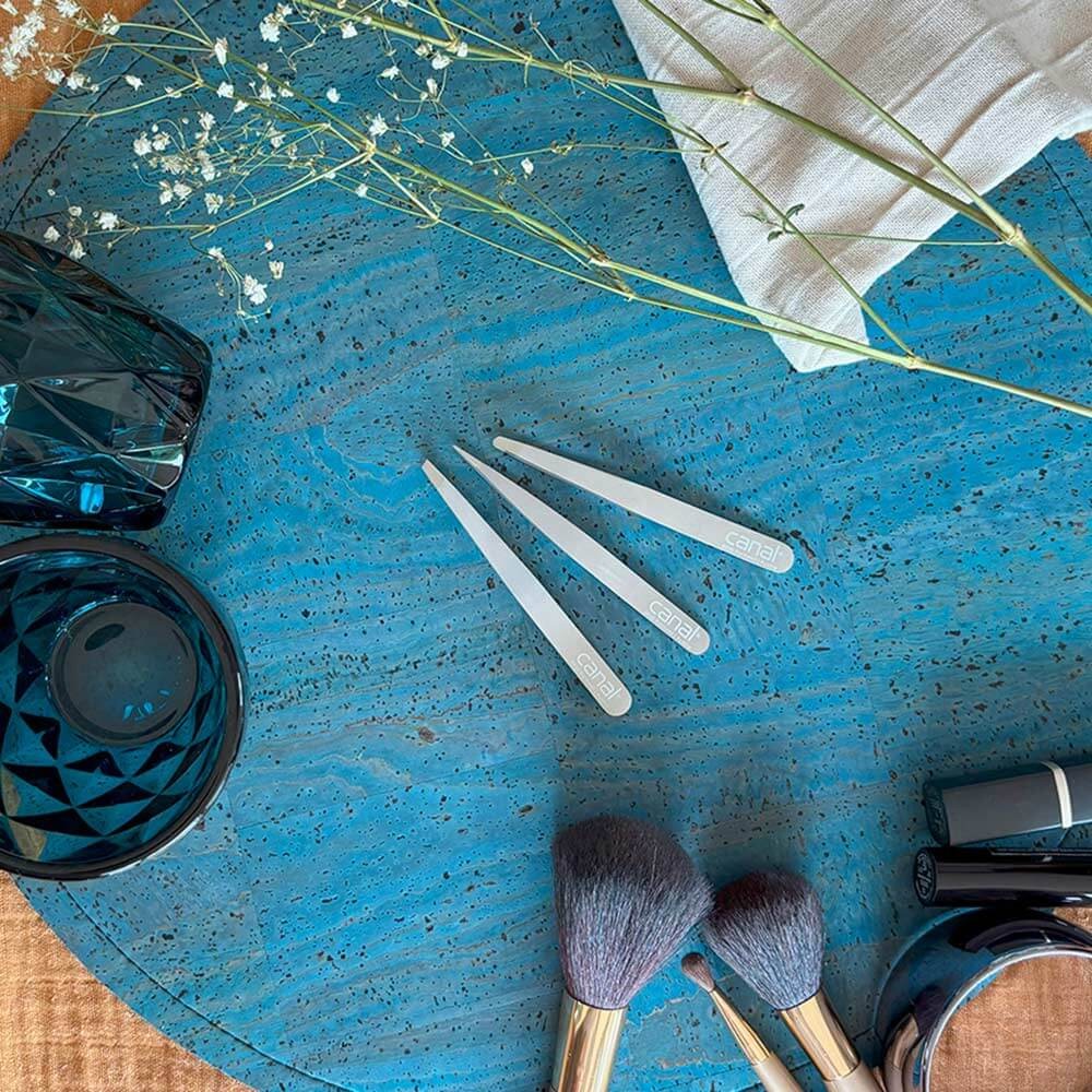 Haarpinzette runde Spitze rostfrei