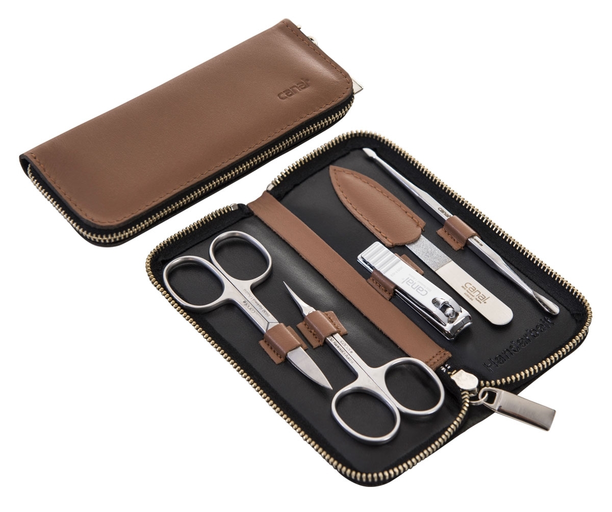 Reißverschluss-Etui aus Nappaleder, 5-teilig Reißverschluss-Etui aus Nappaleder, 5-teilig