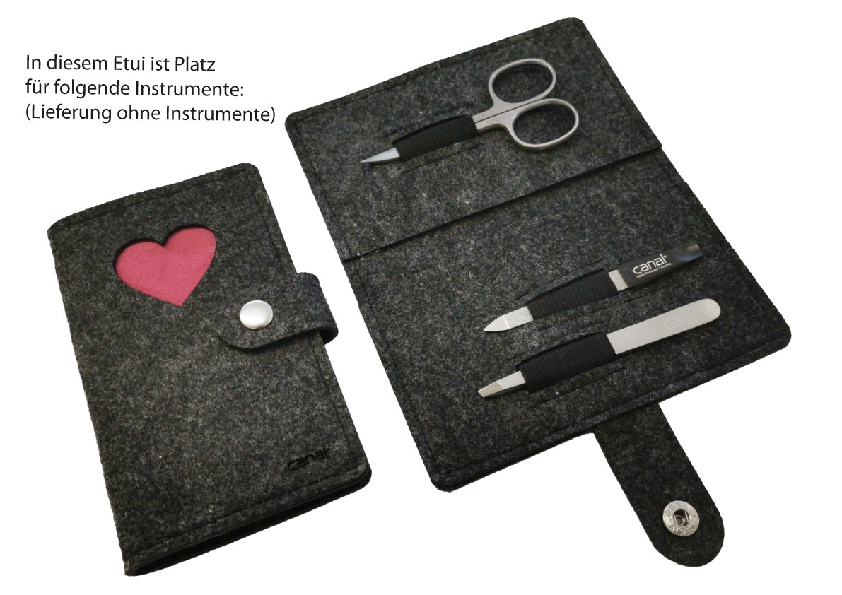 Maniküre-Etui aus Filz "Herz", unbestückt Maniküre-Etui aus Filz "Herz", unbestückt