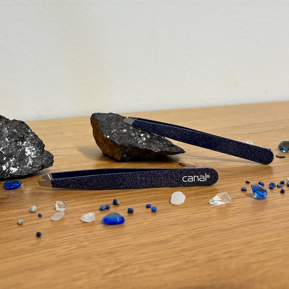 Haarpinzette schräg "Saphir", 9 cm