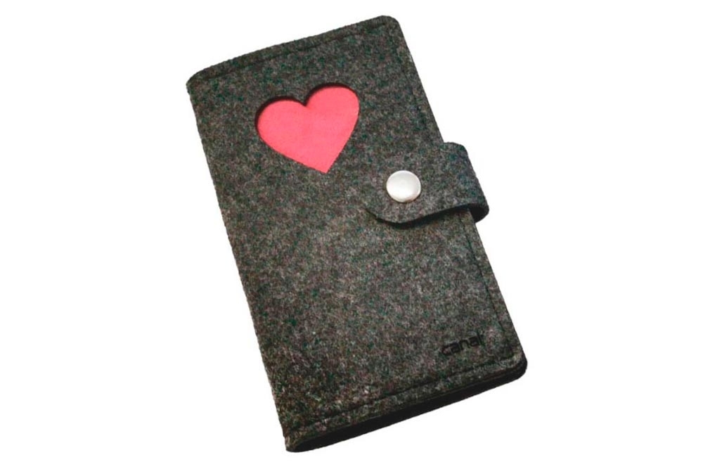 Maniküre-Etui aus Filz "Herz", unbestückt Maniküre-Etui aus Filz "Herz", unbestückt