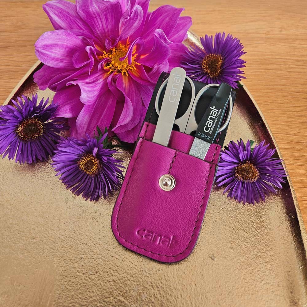 Custodia con pulsante, fucsia, 3 pezzi Custodia con pulsante, fucsia, 3 pezzi